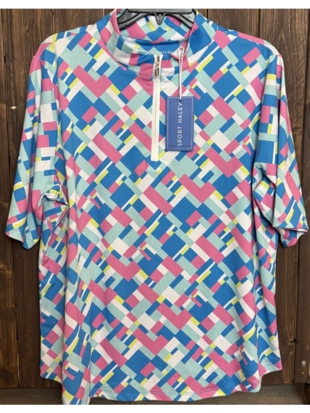 Sport Haley Women's Size XXL Blue Pink Short Sleeve Athletic Polo Top Golf NEW